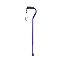 Medline Aluminum Offset Cane with Gel Grip, Purple