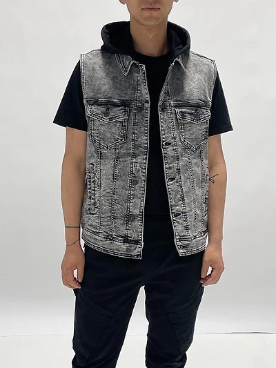 Jeaniologie ™Men Hooded Vest Gray