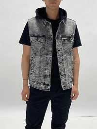 Jeaniologie ™Men Hooded Vest Gray