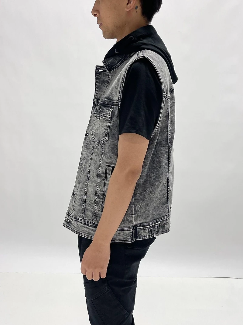 Jeaniologie ™Men Hooded Vest Gray