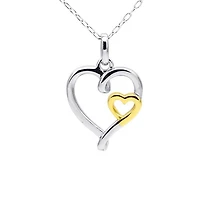 Luxury Designs Two Tone Double Heart necklace