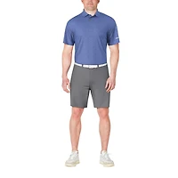PGA TOUR Course Essentials Men's Striped Fish Print Short Sleeve Polo Shirt,