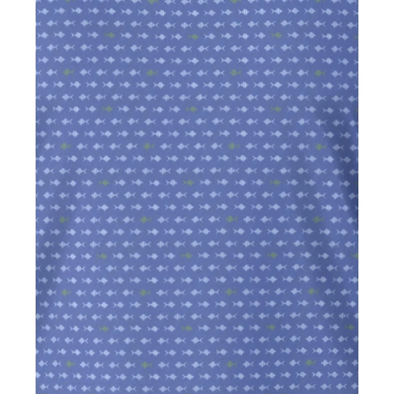 PGA TOUR Course Essentials Men's Striped Fish Print Short Sleeve Polo Shirt