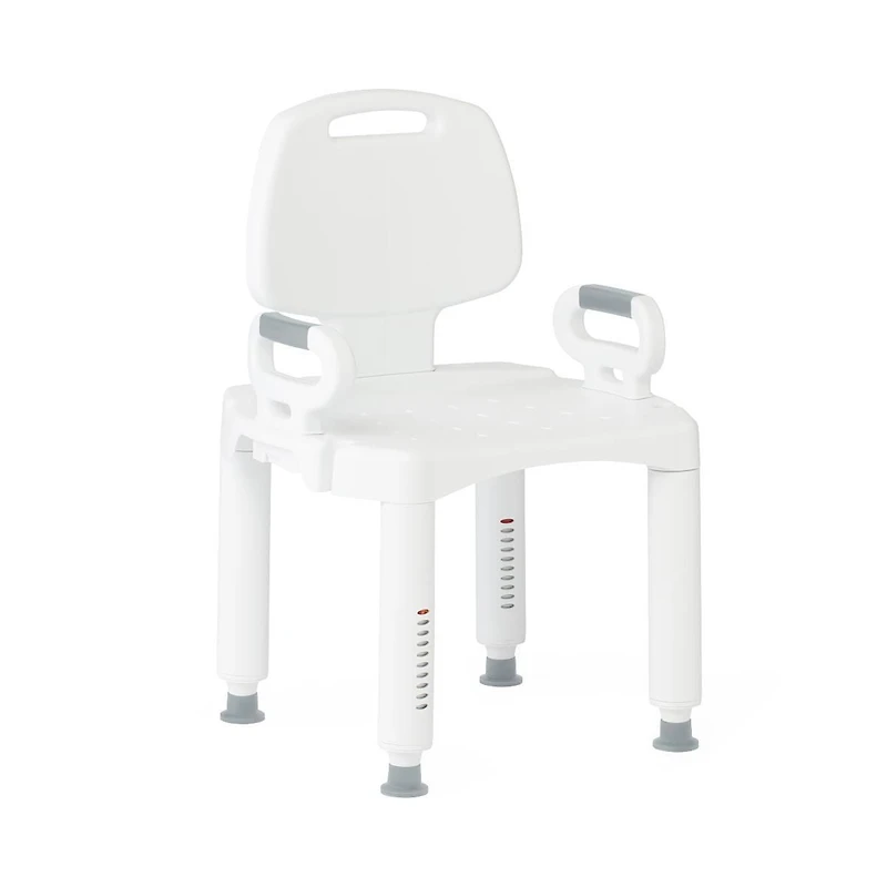 Chaise de douche Medline avec accoudoirs et dossier