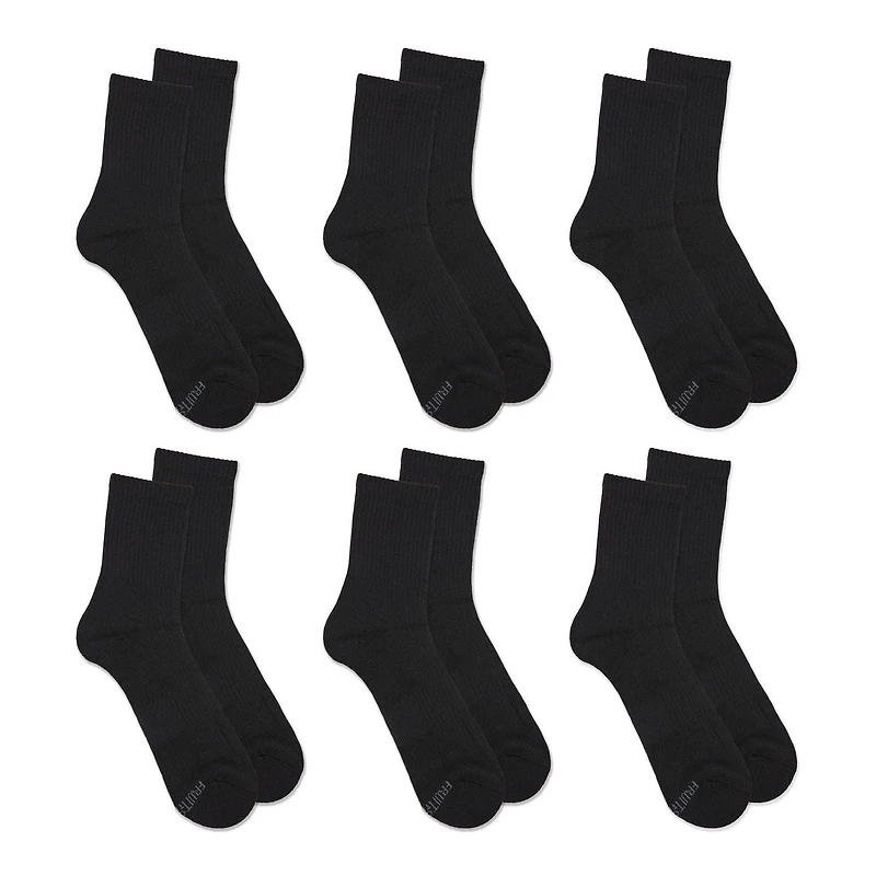 Fruit of the Loom All Day Comfort Cotton Blend Mid Crew Socks for Men, Fruit of the Loom All Day Comfort Mid Calf Socks