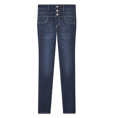 Jegging taille haute avec triples boutons George pour filles