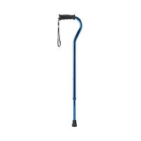 Medline Aluminum Offset Cane with Gel Grip, Blue