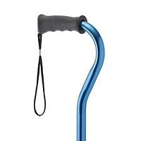 Medline Aluminum Offset Cane with Gel Grip, Blue