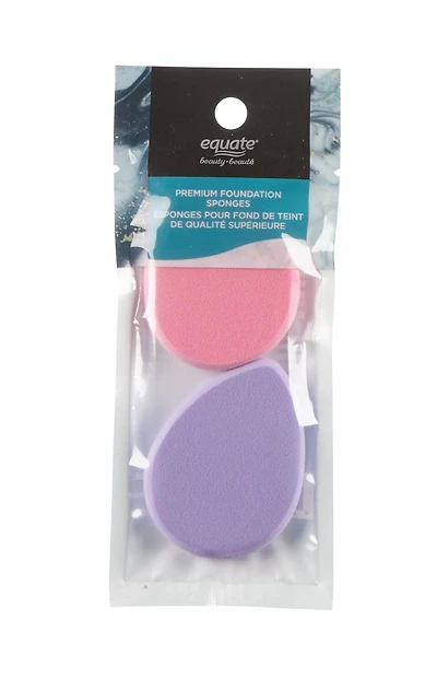Equate Beauté Éponges pour Fond de Teint Ensemble de 2 éponges à mélanger