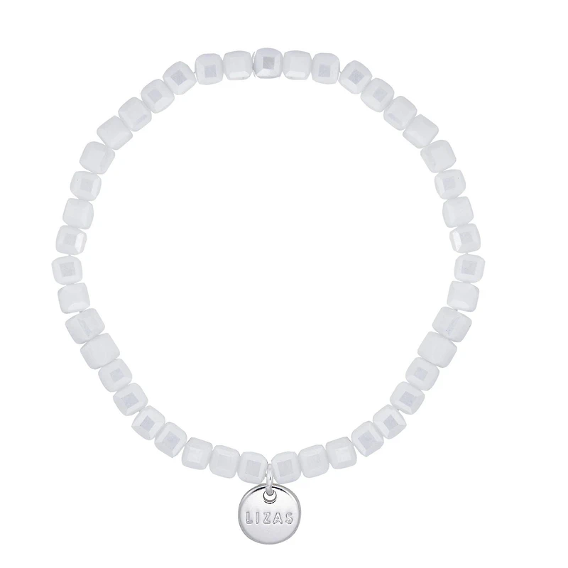 Quintessential Crystal Glass Beaded Set of 3 White Bracelets