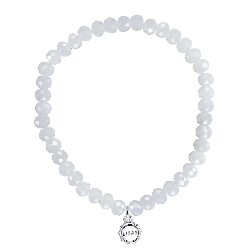 Quintessential Crystal Glass Beaded Set of 3 White Bracelets