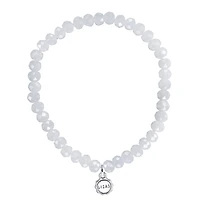 Quintessential Crystal Glass Beaded Set of 3 White Bracelets