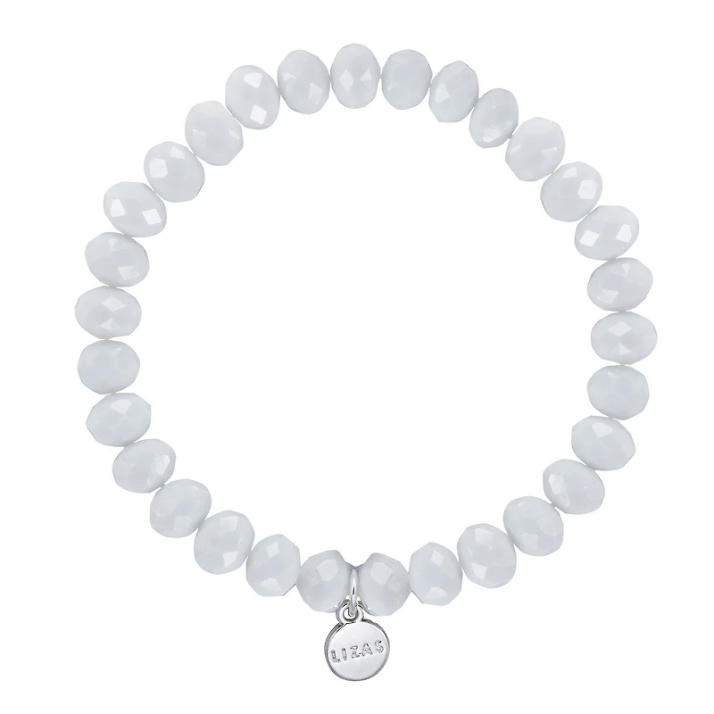 Quintessential Crystal Glass Beaded Set of 3 White Bracelets