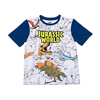 Jurassic World T-shirt bleu à manches courtes pour garçon