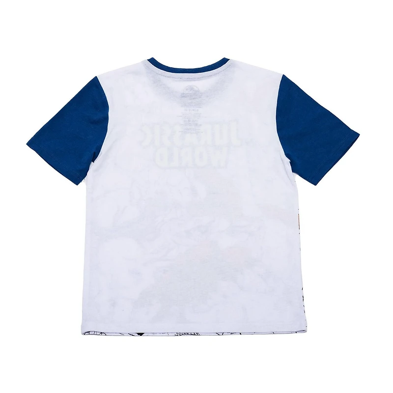 Jurassic World T-shirt bleu à manches courtes pour garçon