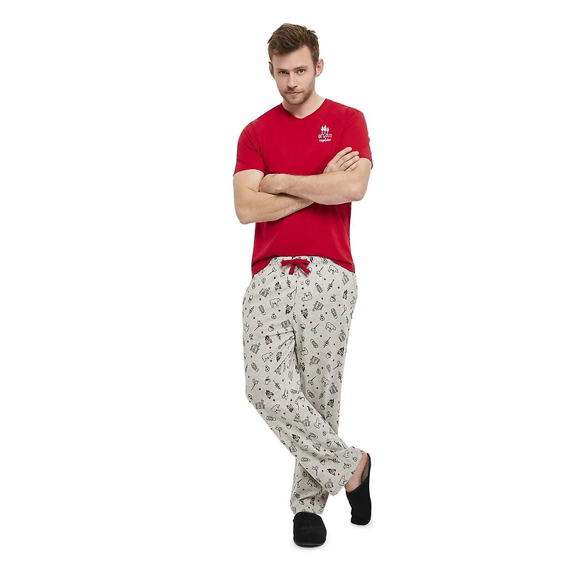 Canadiana Men's Tee and Pant Pajamas 2-Piece Set