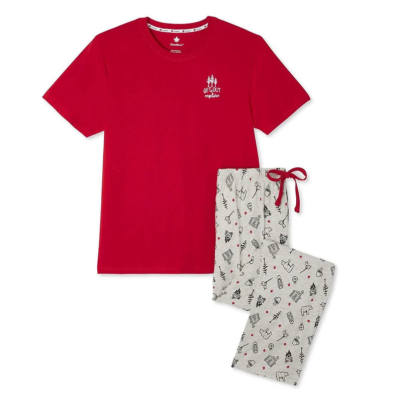Canadiana Men's Tee and Pant Pajamas 2-Piece Set