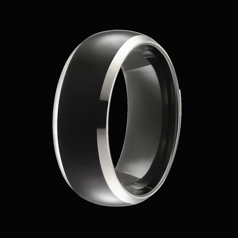 Men's tungsten 8mm ring laser polished Black