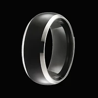 Men's tungsten 8mm ring  laser polished Black