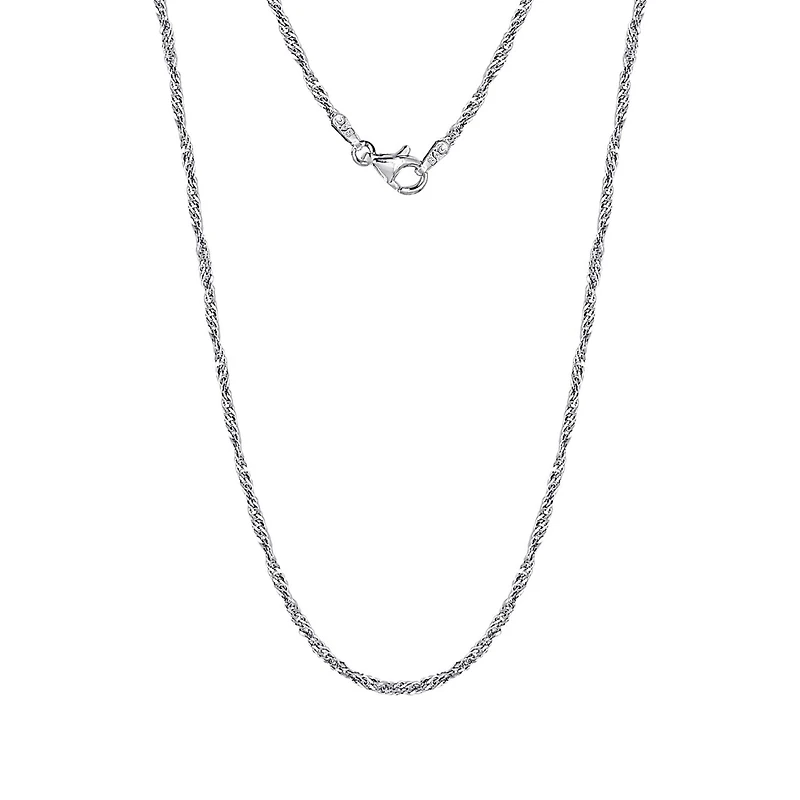 Luxury Designs 20” unisex Sterling Silver Singapore chain