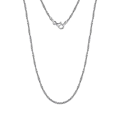 Luxury Designs 20” unisex Sterling Silver Singapore chain