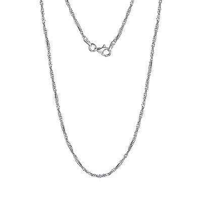 Luxury Designs 16” unisex Sterling Silver Singapore chain