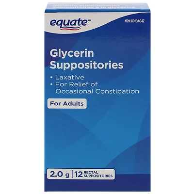 Equate Glycerin Suppositories, 12 Rectal Suppositories