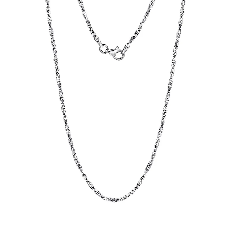 Luxury Designs 18” unisex Sterling Silver Singapore chain