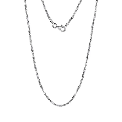 Luxury Designs 18” unisex Sterling Silver Singapore chain