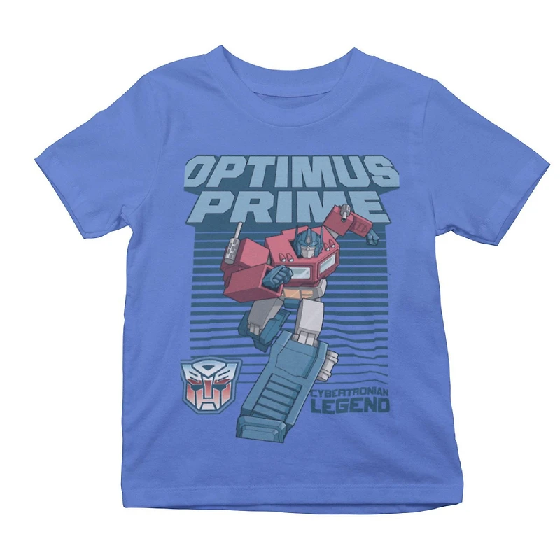 Transformers T-shirt de base pour garçon. Ce t-shirt à col rond pour garçons a des manches courtes et un imprimé tendance et