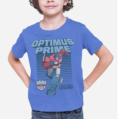 Transformers T-shirt de base pour garçon. Ce t-shirt à col rond pour garçons a des manches courtes et un imprimé tendance et