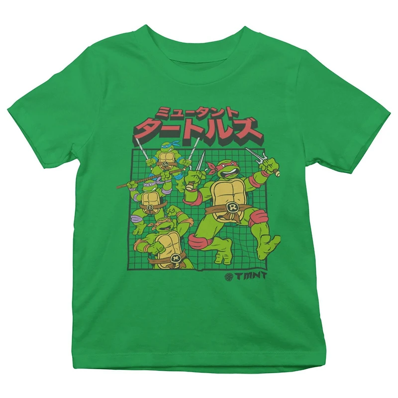Teenage Mutant Ninja Turtles T-shirt de base pour garçon. Ce t-shirt à col rond pour garçons a des manches courtes et un imprimé tendance et