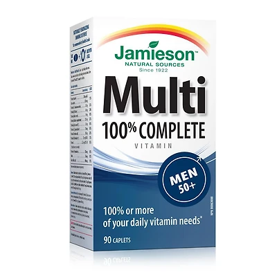 Jamieson 100% Complete Multivitamin Caplets for Men 50+