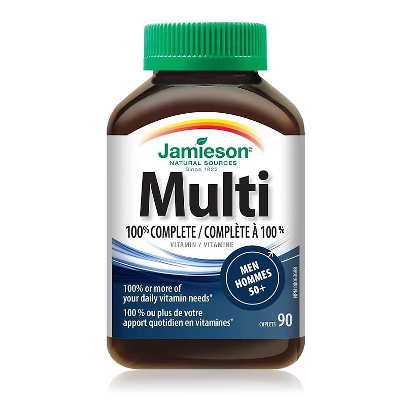 Jamieson 100% Complete Multivitamin Caplets for Men 50+