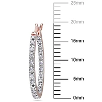 Boucles d'oreilles anneaux Miabella en diamants 0,25 ct poids total en or rose 10K