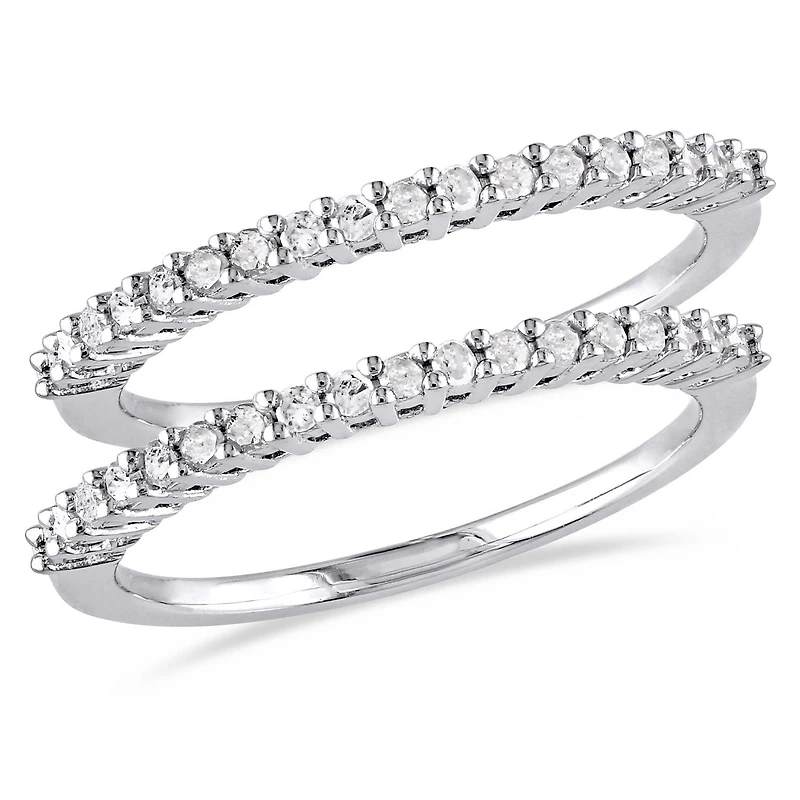 Ensemble 2 pièces de bagues d'anniversaires Miabella avec diamants 1/3 CT poids total en argent sterling