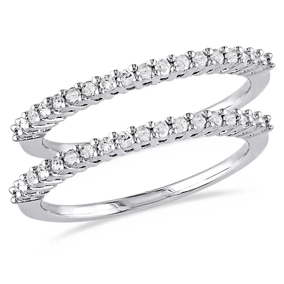 Ensemble 2 pièces de bagues d'anniversaires Miabella avec diamants 1/3 CT poids total en argent sterling
