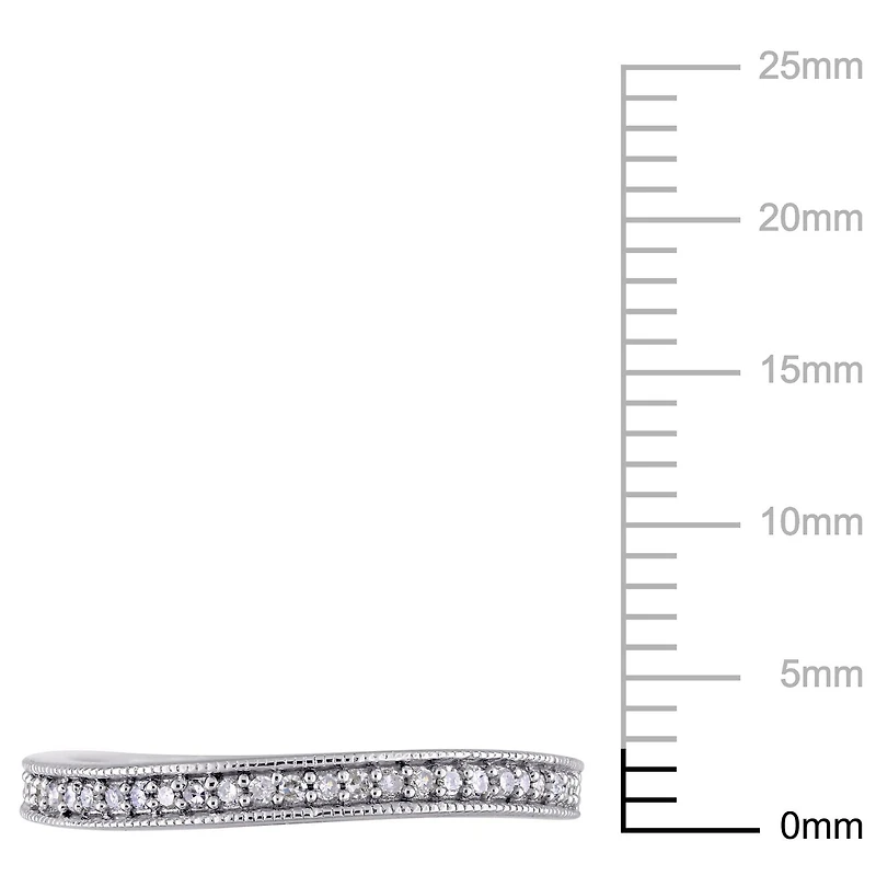 Bague d'anniversaire semi-éternité Miabella avec diamants 1/8 CT poids total en argent sterling