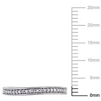 Bague d'anniversaire semi-éternité Miabella avec diamants 1/8 CT poids total en argent sterling