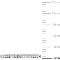 Miabella 1/7 Carat T.W. Diamond Sterling Silver Semi-Eternity Anniversary Ring