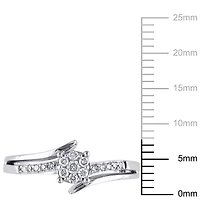 Bague de fiançailles florale Miabella avec diamants 1/5 CT poids total en or blanc 10K