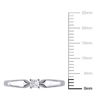 Miabella 1/10 Carat T.W. Princess-Cut Diamond Sterling Silver Solitaire Ring