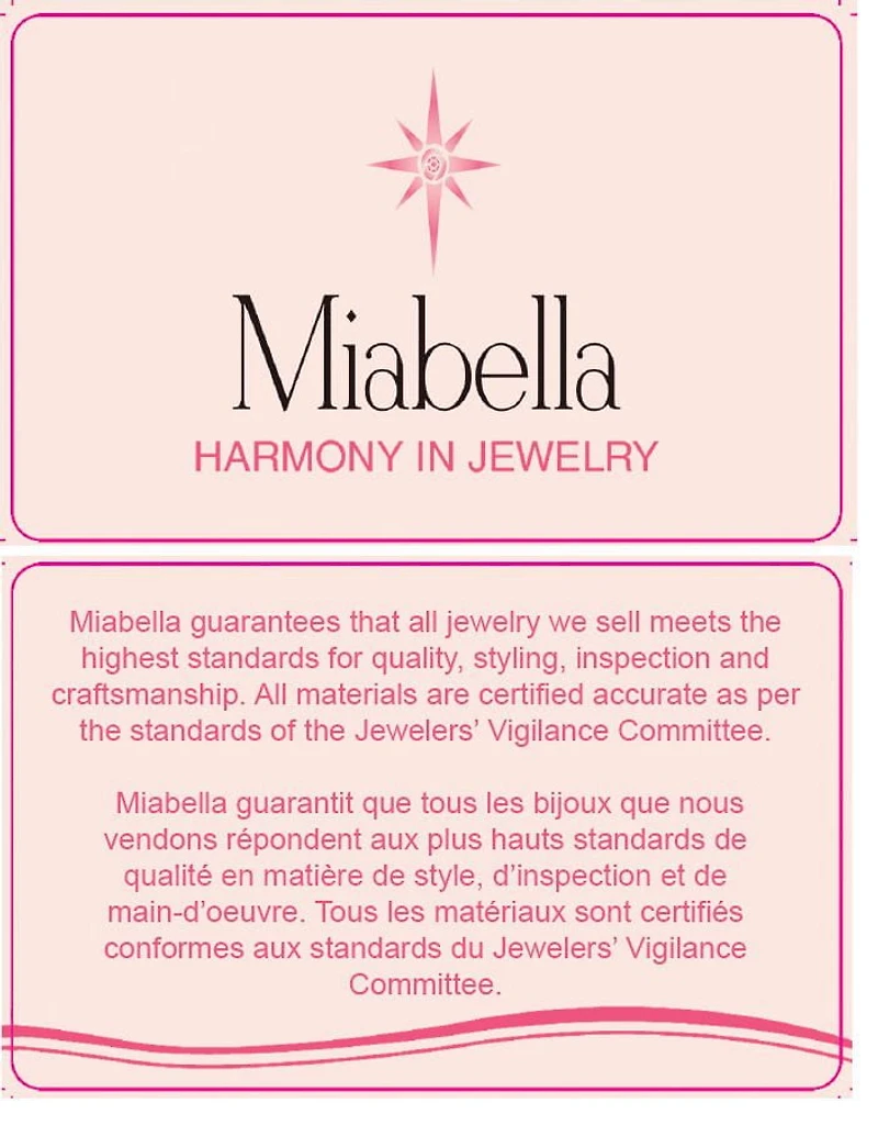 Bague de fiançailles à trois pierres Miabella avec diamants 1/7 CT poids total en argent sterling plaqué rosé en argent sterling