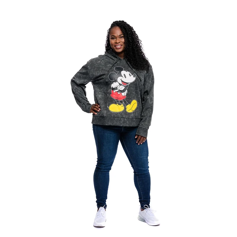 Sweat à capuche à manches longues Disney Retro Mickey Stand pour dames Plus
