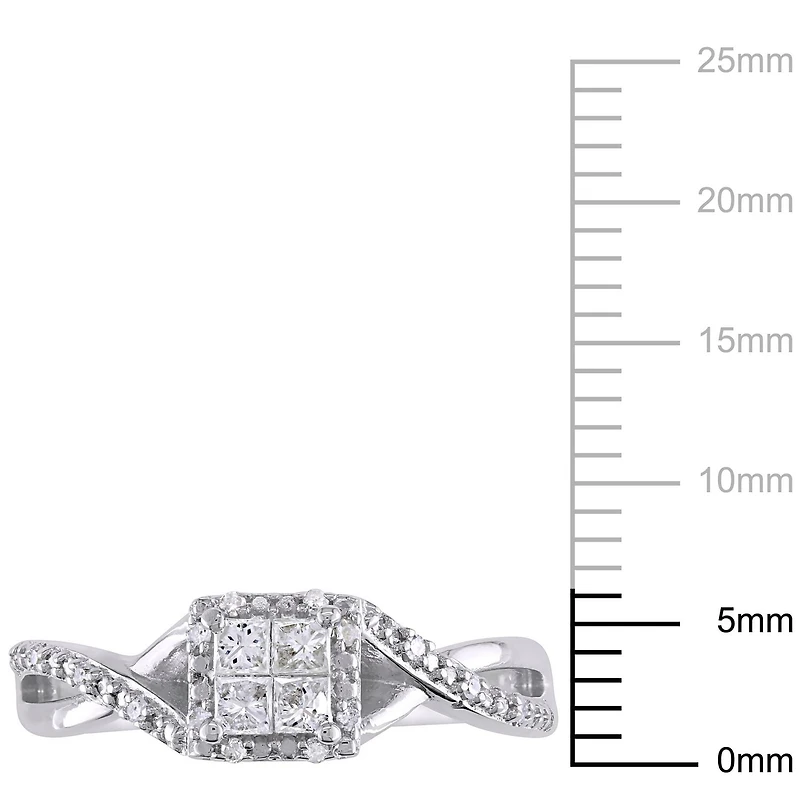 Miabella 1/4 Carat T.W. Diamond Sterling Silver Infinity HALO Engagement Ring