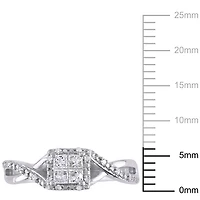 Miabella 1/4 Carat T.W. Diamond Sterling Silver Infinity HALO Engagement Ring