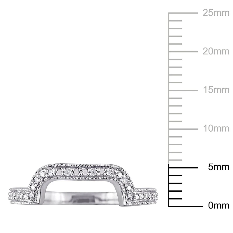 Miabella Diamond-Accent Sterling Silver Curved Anniversary Band