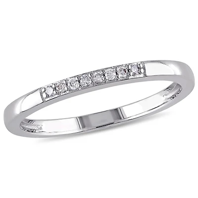 Bague d'anniversaire Miabella avec accents de diamants en argent sterling