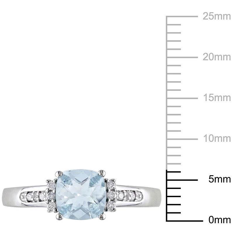 Bague Tangelo avec aigue-marine 4/5 CT PBT et accents de diamants en argent sterling