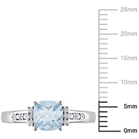 Bague Tangelo avec aigue-marine 4/5 CT PBT et accents de diamants en argent sterling
